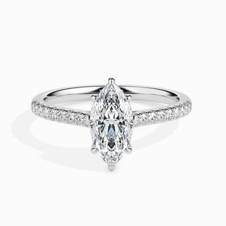 1.0 CT Marquise Cut Pave CVD F/VS Diamond Engagement Ring 1