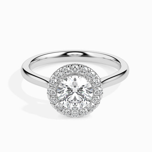 1 CT Round Halo CVD F/VS Diamond Engagement Ring 1