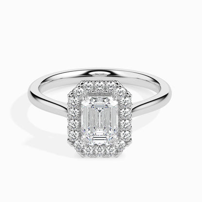 1 CT Emerald Halo CVD F/VS Diamond Engagement Ring 1