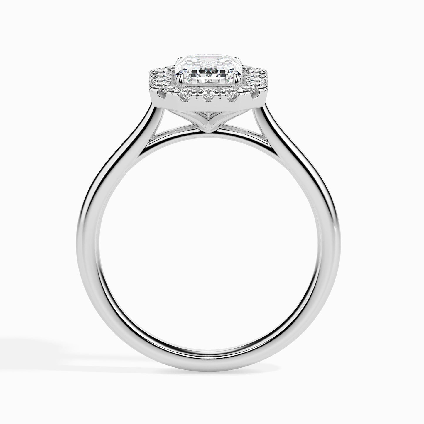 1 CT Emerald Halo CVD F/VS Diamond Engagement Ring 3