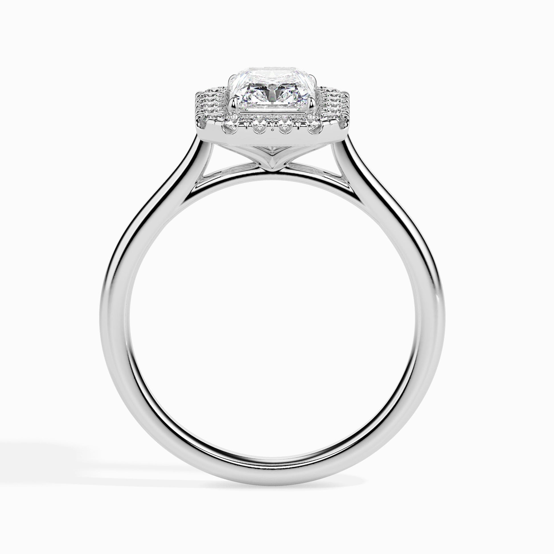 1 CT Radiant Halo CVD F/VS Diamond Engagement Ring 3
