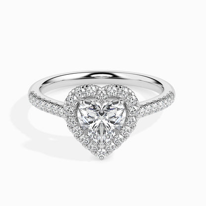 1 CT Heart Halo CVD F/VS Diamond Engagement Ring 1