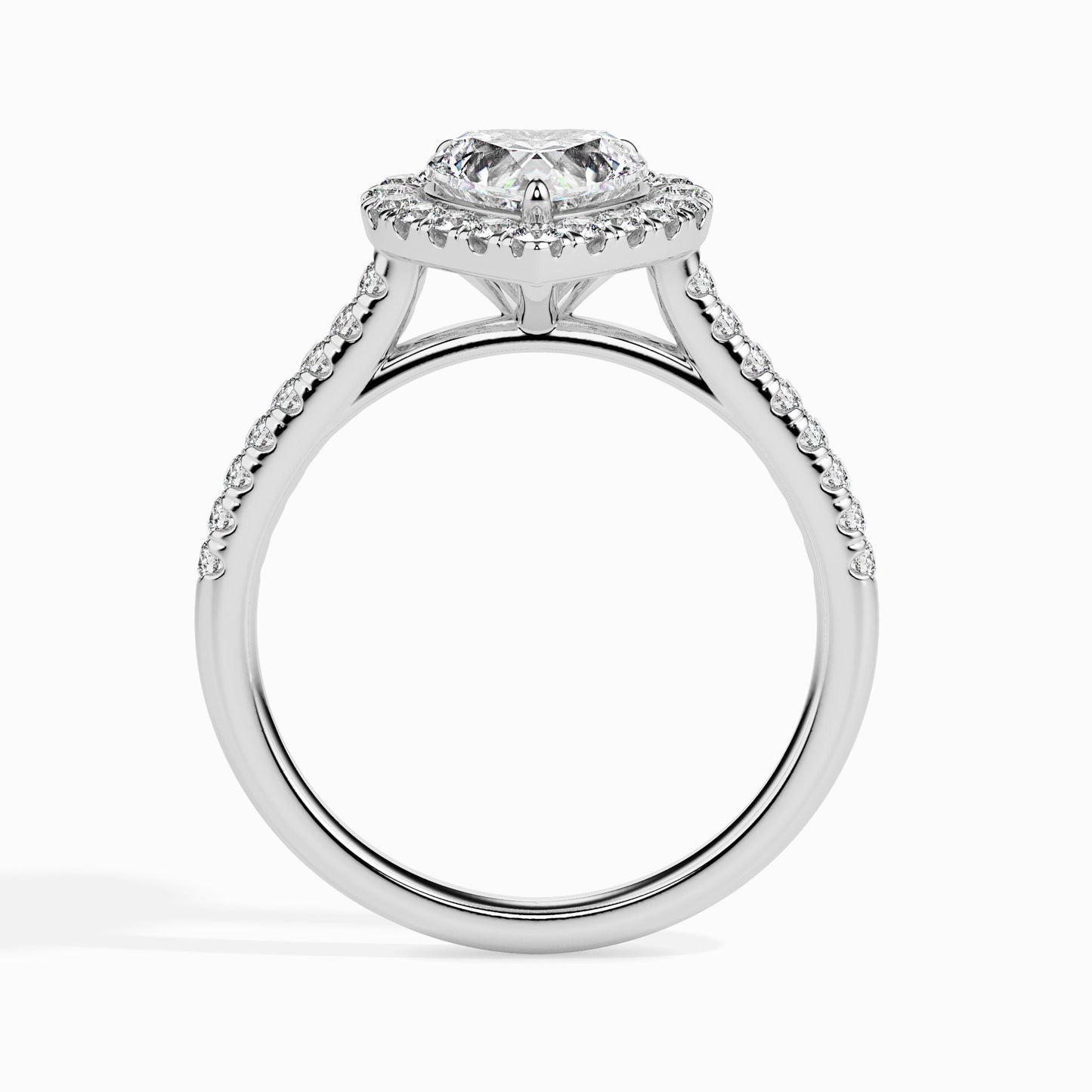 1 CT Heart Halo CVD F/VS Diamond Engagement Ring 3