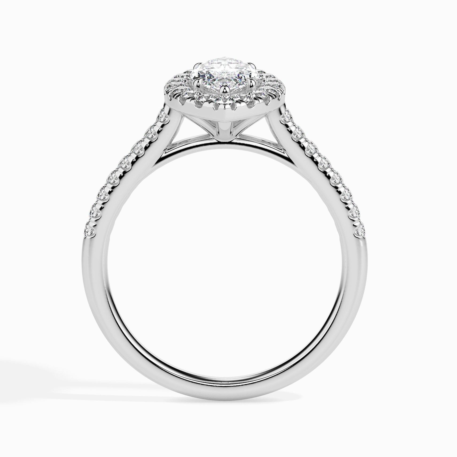 1 CT Marquise Halo CVD F/VS Diamond Engagement Ring 7