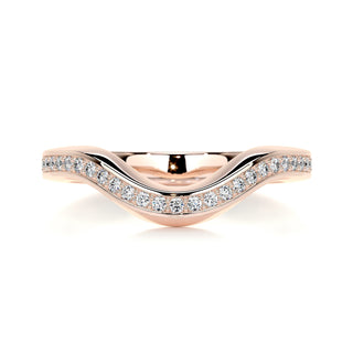 0.3 CT Round Curved CVD EF/VVS Diamond Wedding Band 17