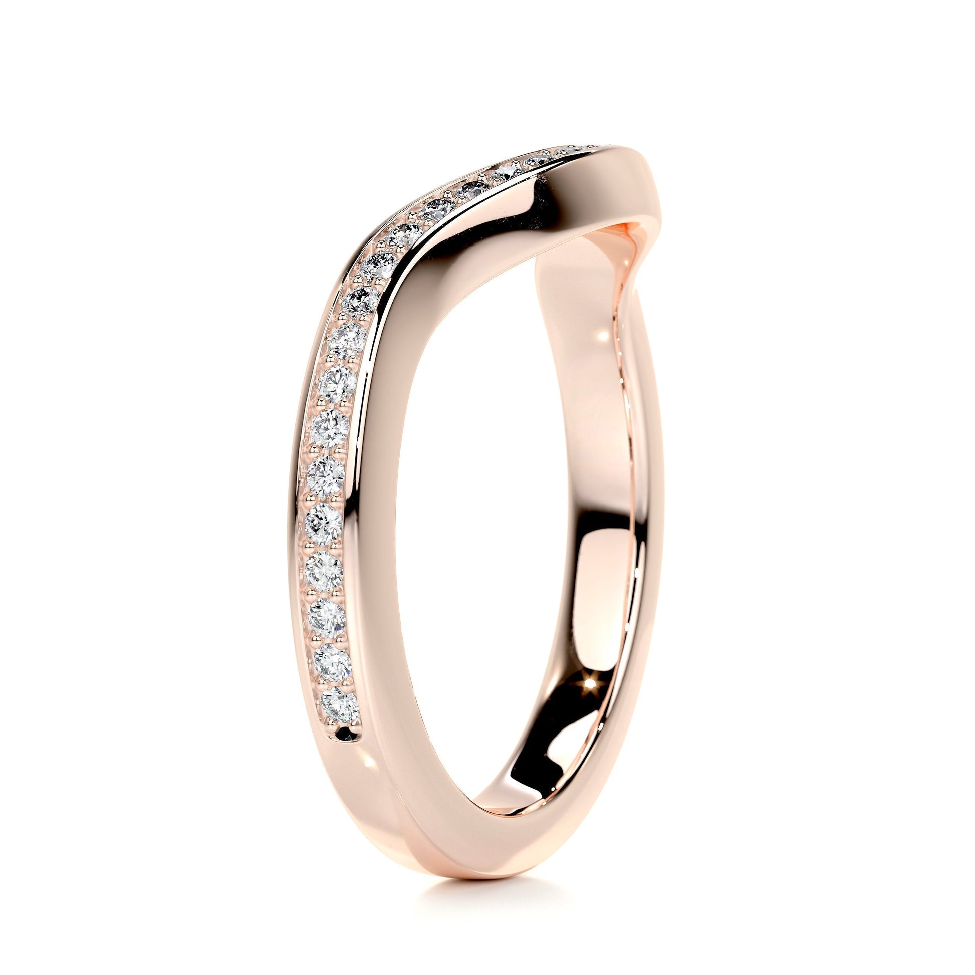 0.3 CT Round Curved CVD EF/VVS Diamond Wedding Band 13