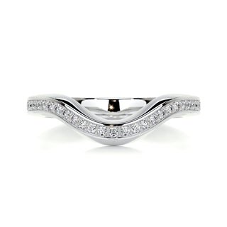 0.3 CT Round Curved CVD EF/VVS Diamond Wedding Band 1