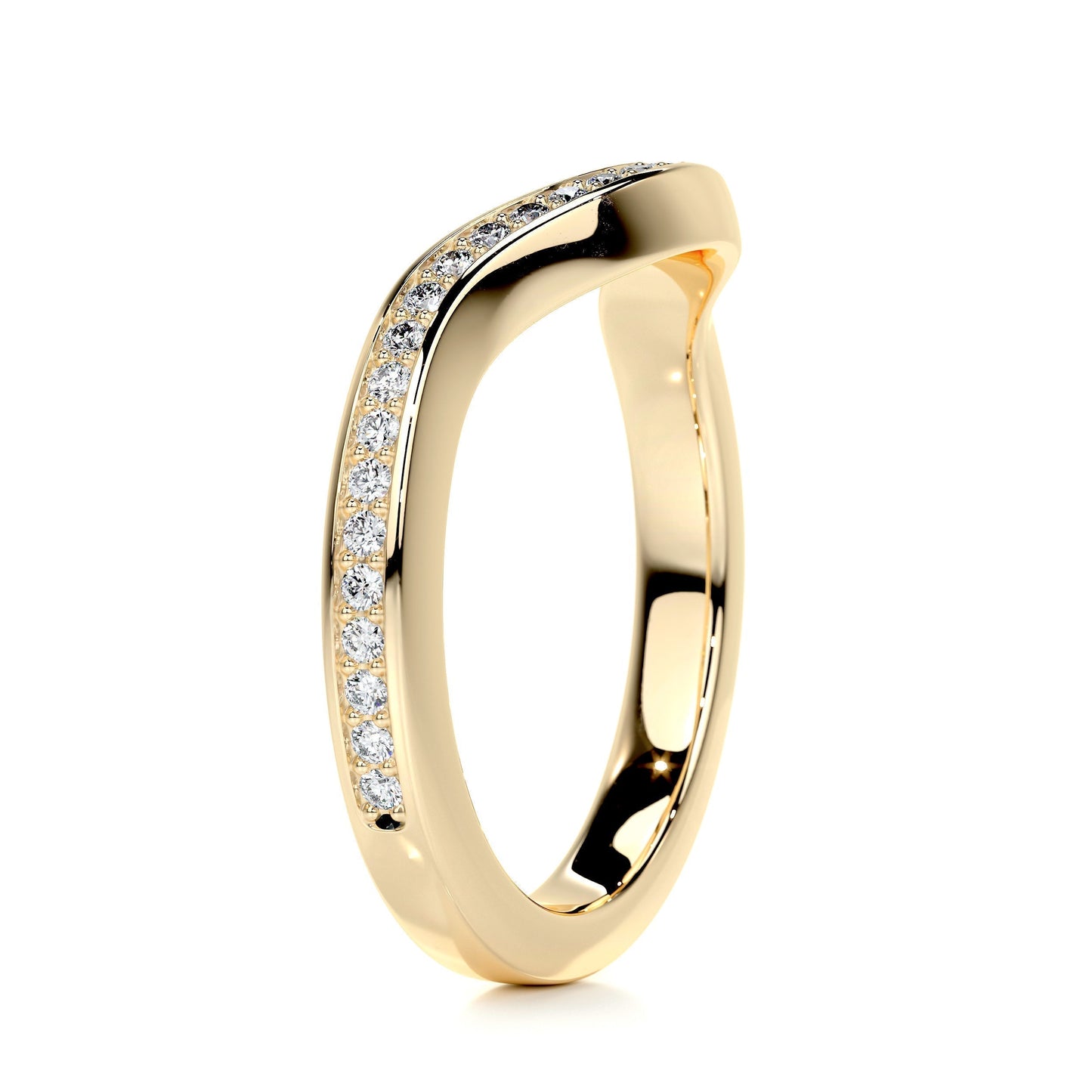 0.3 CT Round Curved CVD EF/VVS Diamond Wedding Band 10