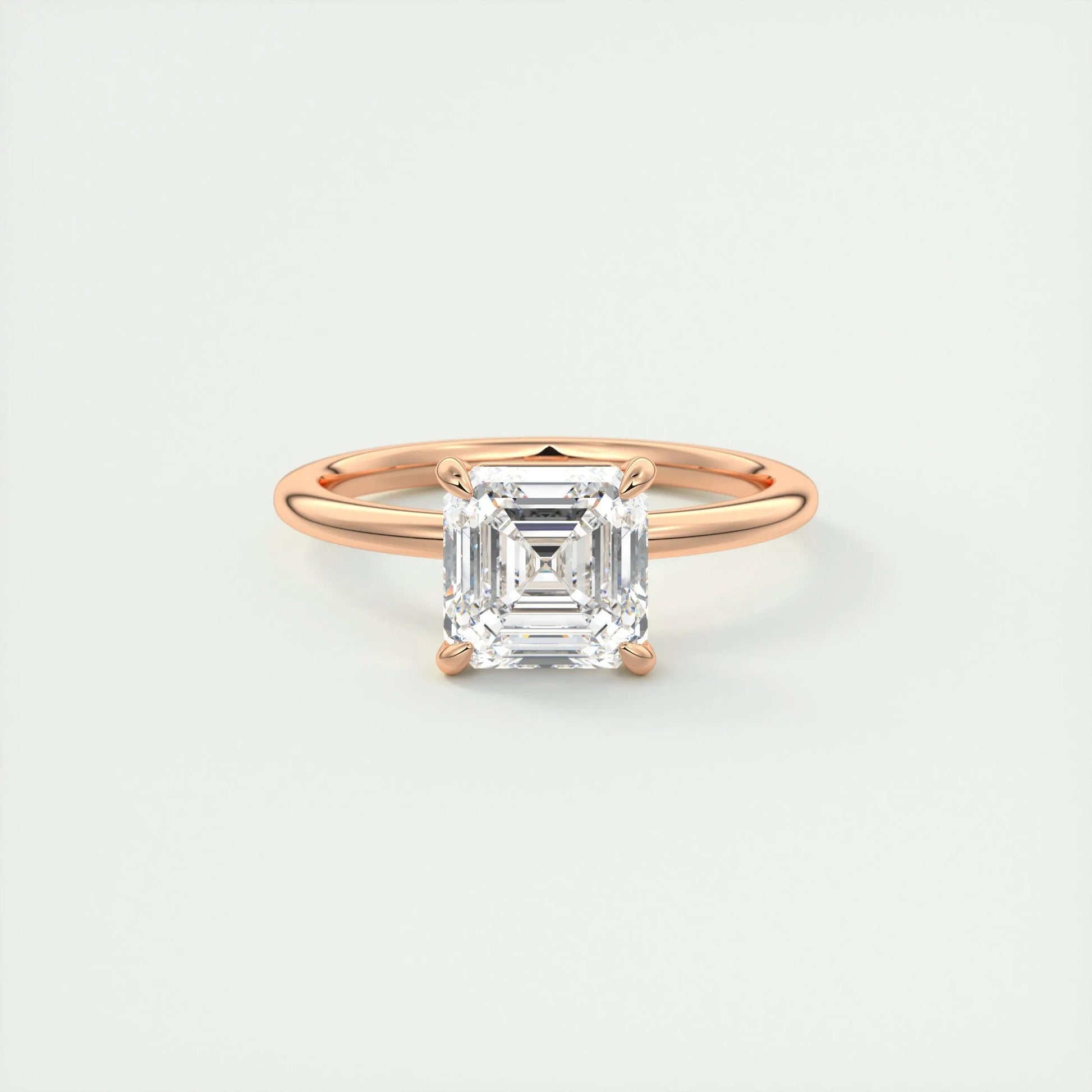 2.03 CT Asscher Cut Solitaire Moissanite Engagement Ring 15