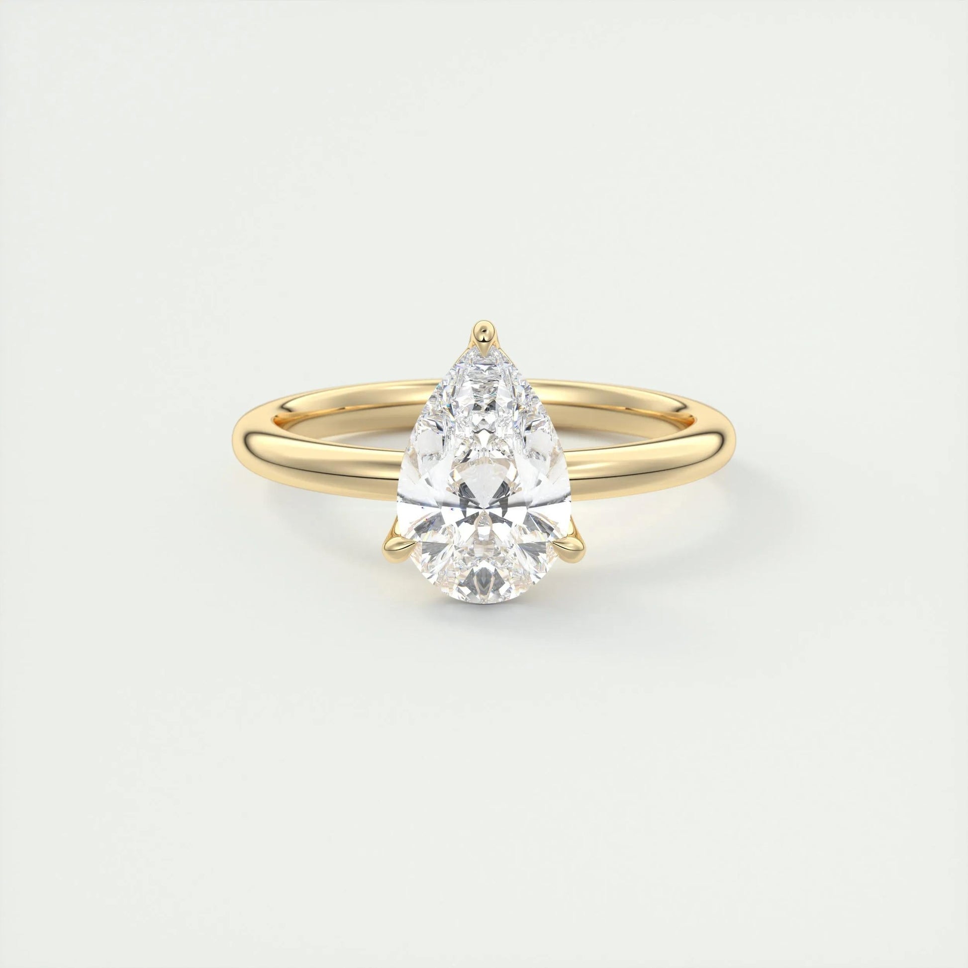 1.93 CT Pear Cut Solitaire Moissanite Engagement Ring 8