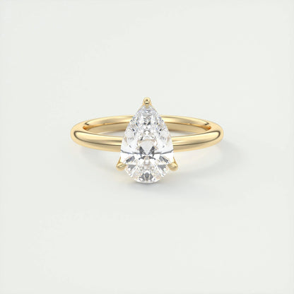 1.93 CT Pear Cut Solitaire Moissanite Engagement Ring 8
