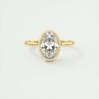 1.91 CT Oval Solitaire Bezel Moissanite Engagement Ring 9