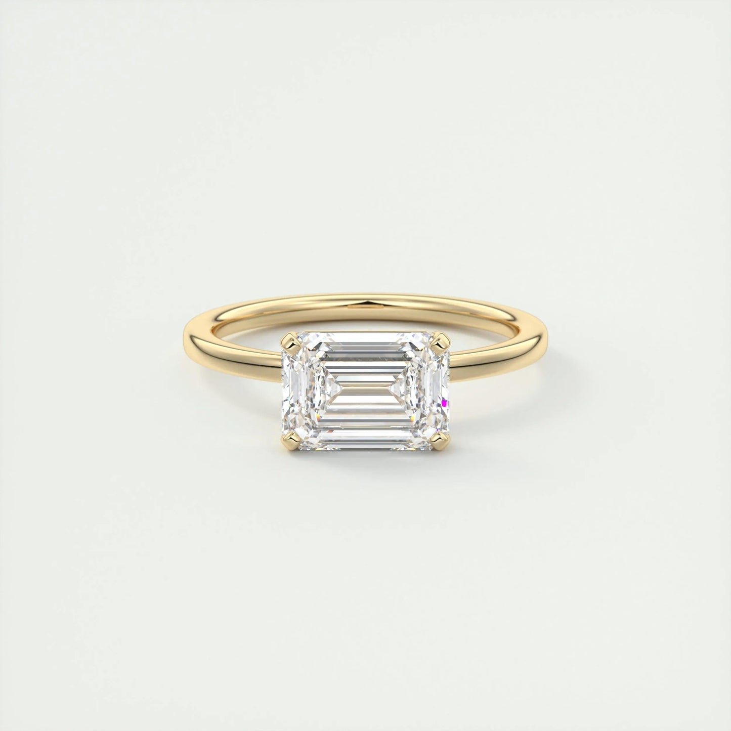 1.91 CT Emerald Cut Solitaire Moissanite Engagement Ring 9