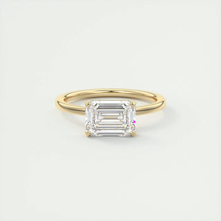 1.91 CT Emerald Cut Solitaire Moissanite Engagement Ring 9