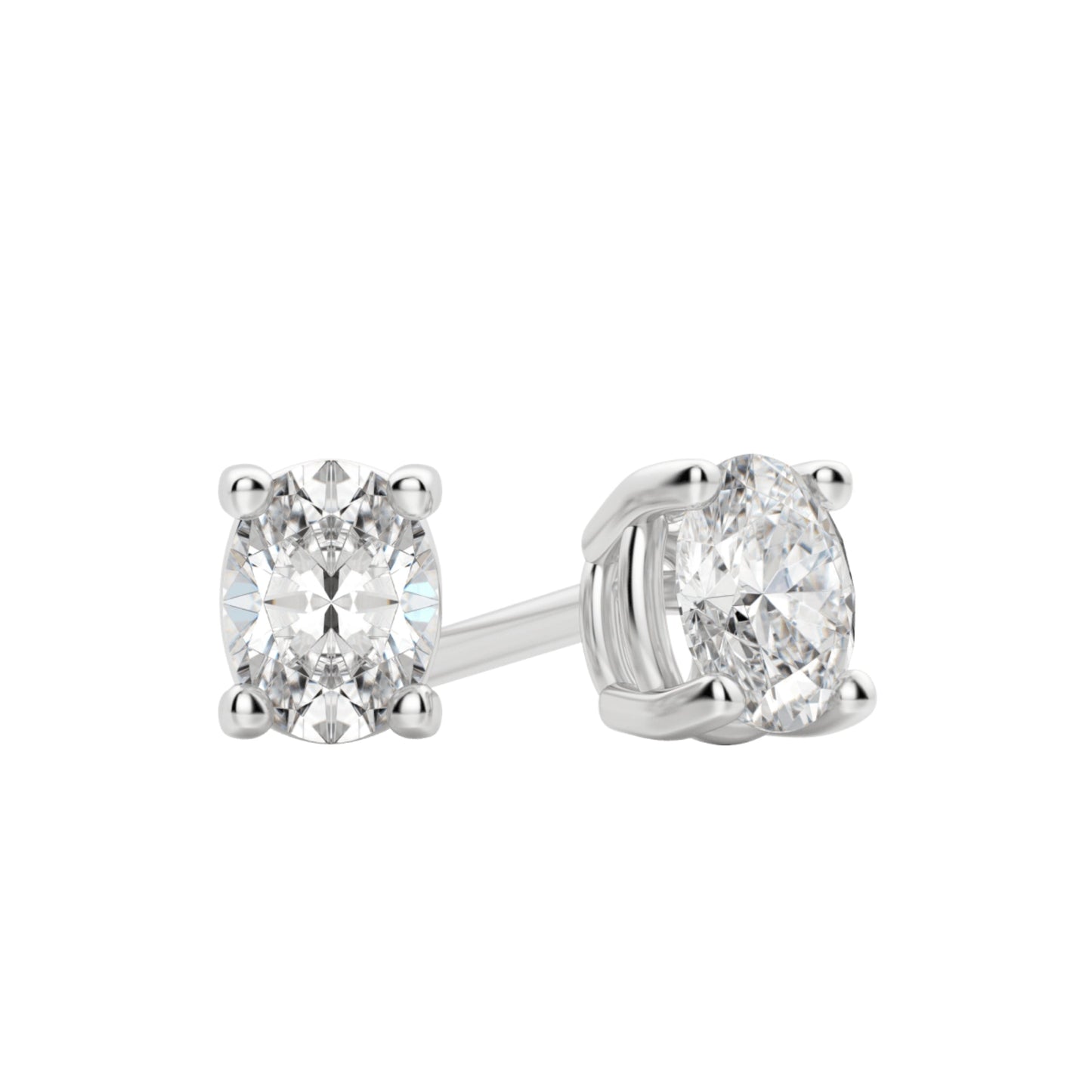 0.50 TCW-1.0 TCW Oval Cut Moissanite Solitaire Stud Earrings 1