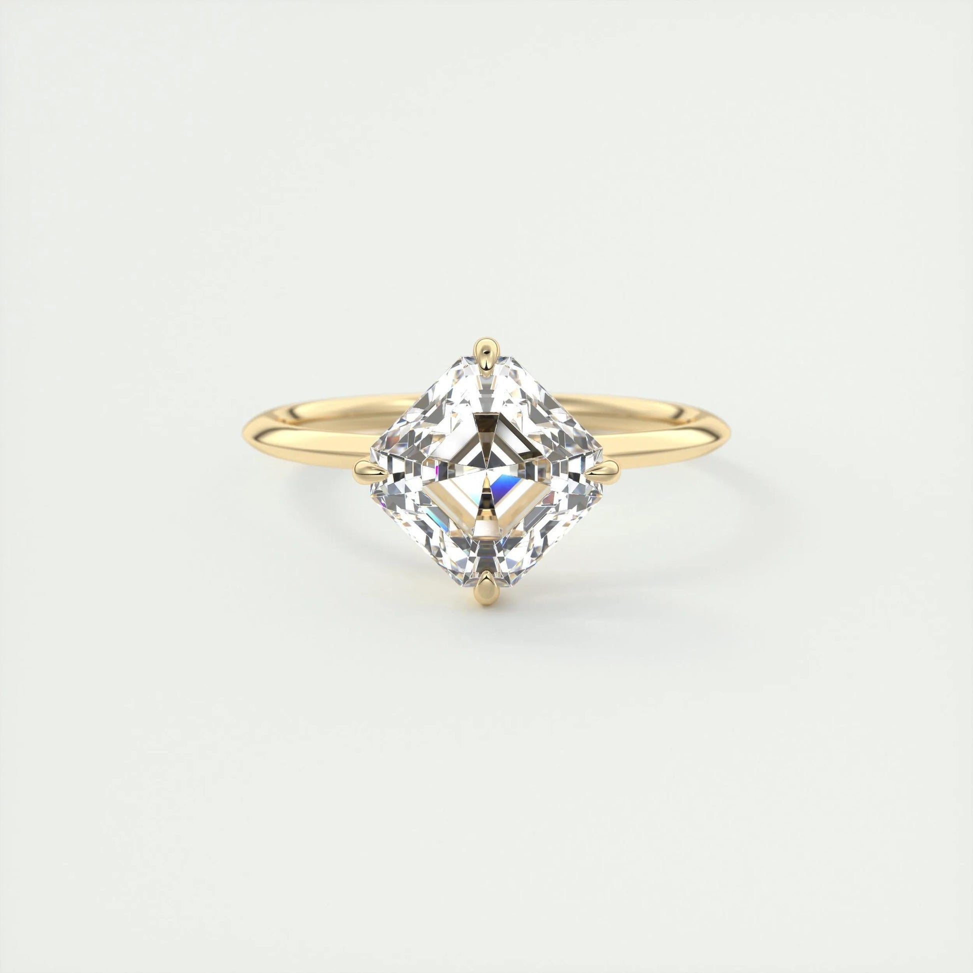 2.03 CT Asscher Cut Solitaire Moissanite Engagement Ring 8