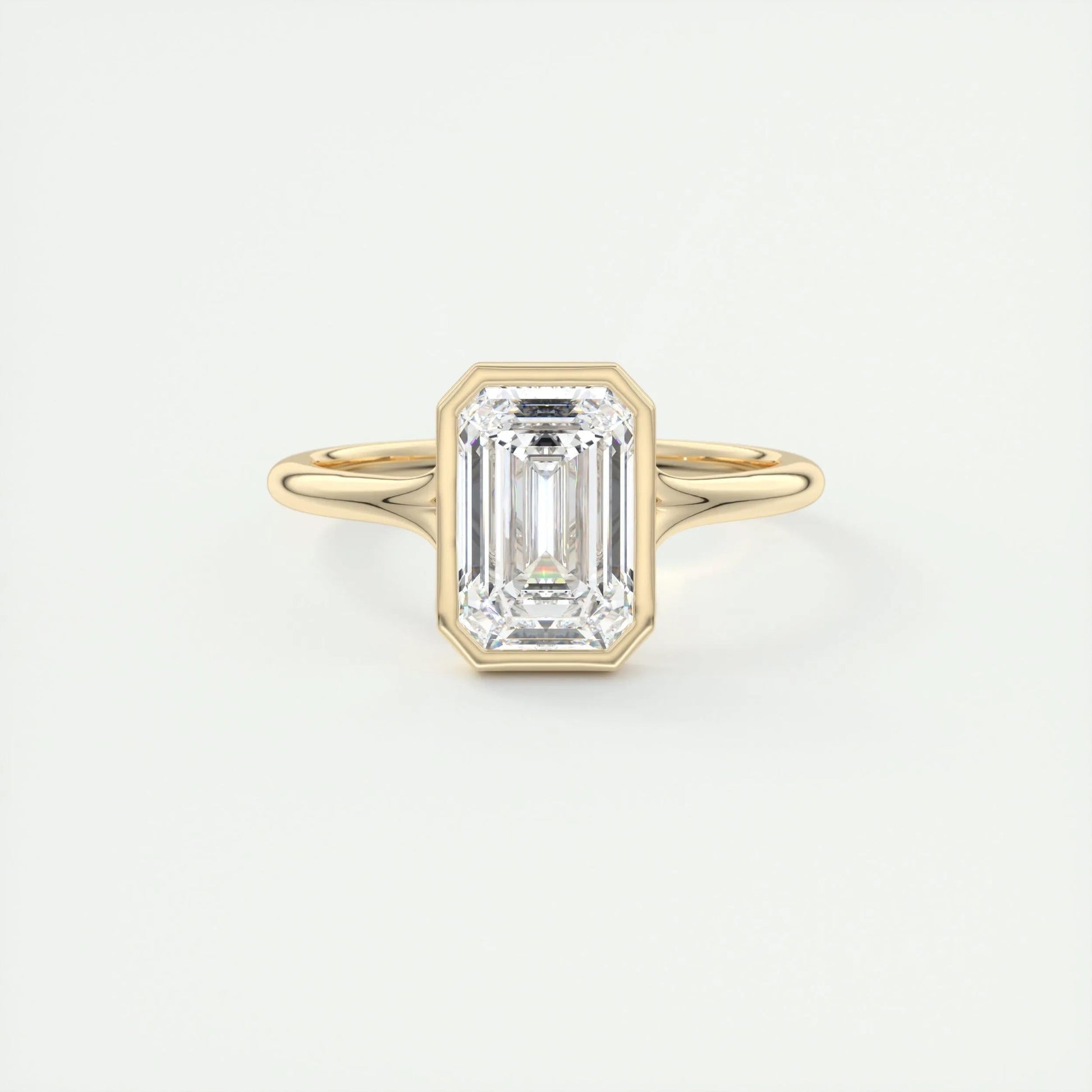 2 CT Emerald Bezel CVD F/VS1 Diamond Engagement Ring 8