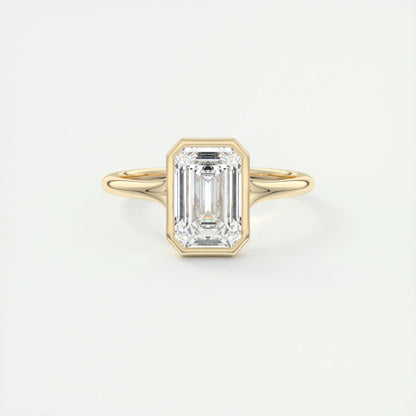 2 CT Emerald Bezel CVD F/VS1 Diamond Engagement Ring 8