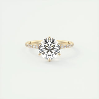 2.0 CT Round Cut Solitaire Pave Moissanite Engagement Ring 8