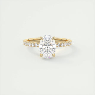 1.5 CT Oval Cut Pave CVD F/VS1 Diamond Engagement Ring 8