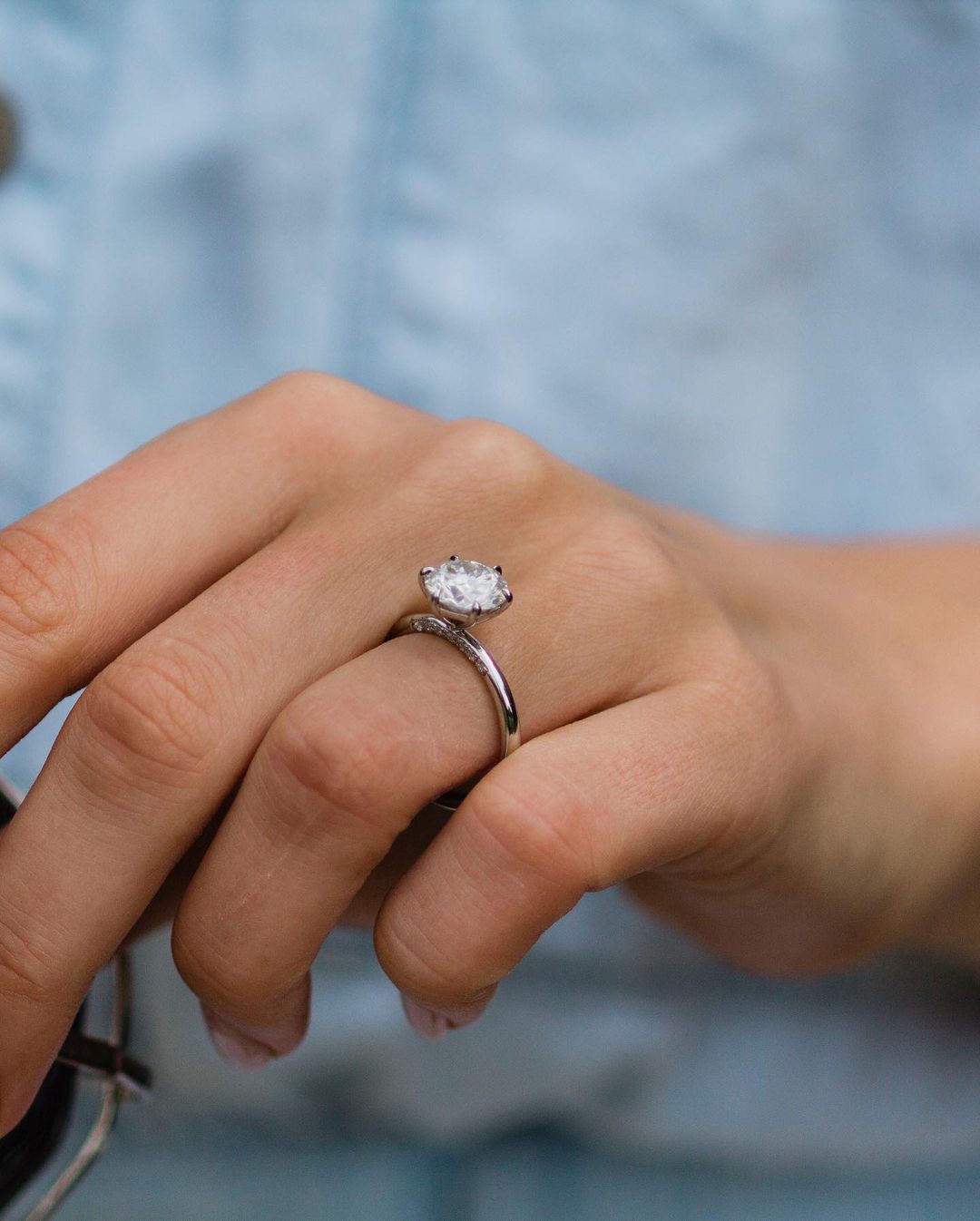 2.10 CT Rose Round Solitaire Moissanite Engagement Ring 6