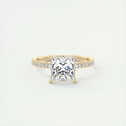 2 CT Princess Solitaire CVD F/VS1 Diamond Engagement Ring 8