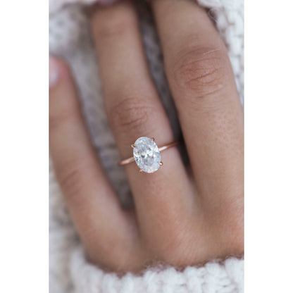 2.70 CT Oval Solitaire Moissanite Engagement Ring 5