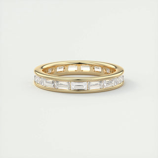 1.87 Emerald Cut Channel Moissanite Bridal Wedding Band 11