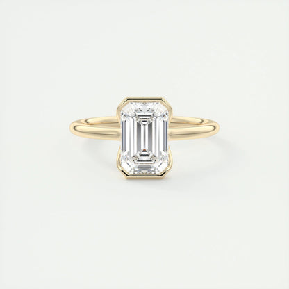 2 CT Emerald Bezel CVD F/VS1 Diamond Engagement Ring 10