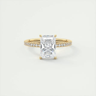 2.10 CT Radiant Solitaire Pave Moissanite Engagement Ring 9