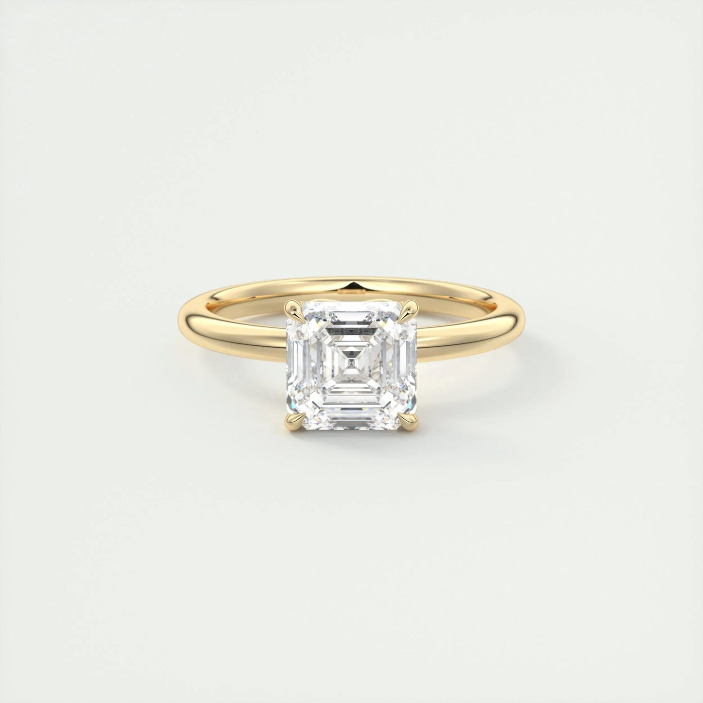 2.03 CT Asscher Cut Solitaire Moissanite Engagement Ring 8