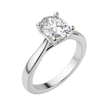 1.33 CT Oval Cut Solitaire Moissanite Engagement Ring 4
