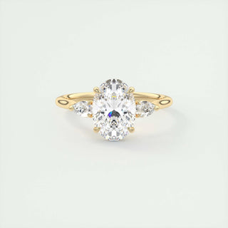 1.91 CT Oval Cut Three Stone Moissanite Engagement Ring 9