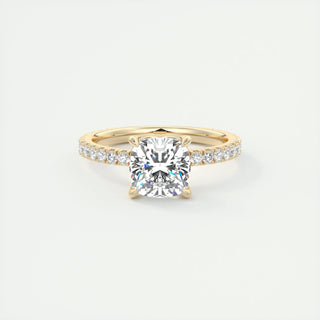 2 CT Cushion Cut Pave CVD F/VS1 Diamond Engagement Ring 8