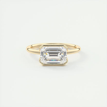 2 CT Emerald Half Bezel CVD F/VS1 Diamond Engagement Ring 9
