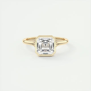 2.03 CT Asscher Cut Bezel Solitaire Moissanite Engagement Ring 8