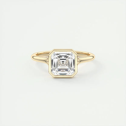 2.03 CT Asscher Cut Bezel Solitaire Moissanite Engagement Ring 8