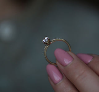 0.50 CT Round Cut Pave CVD F/VVS1 Diamond Engagement Ring 6