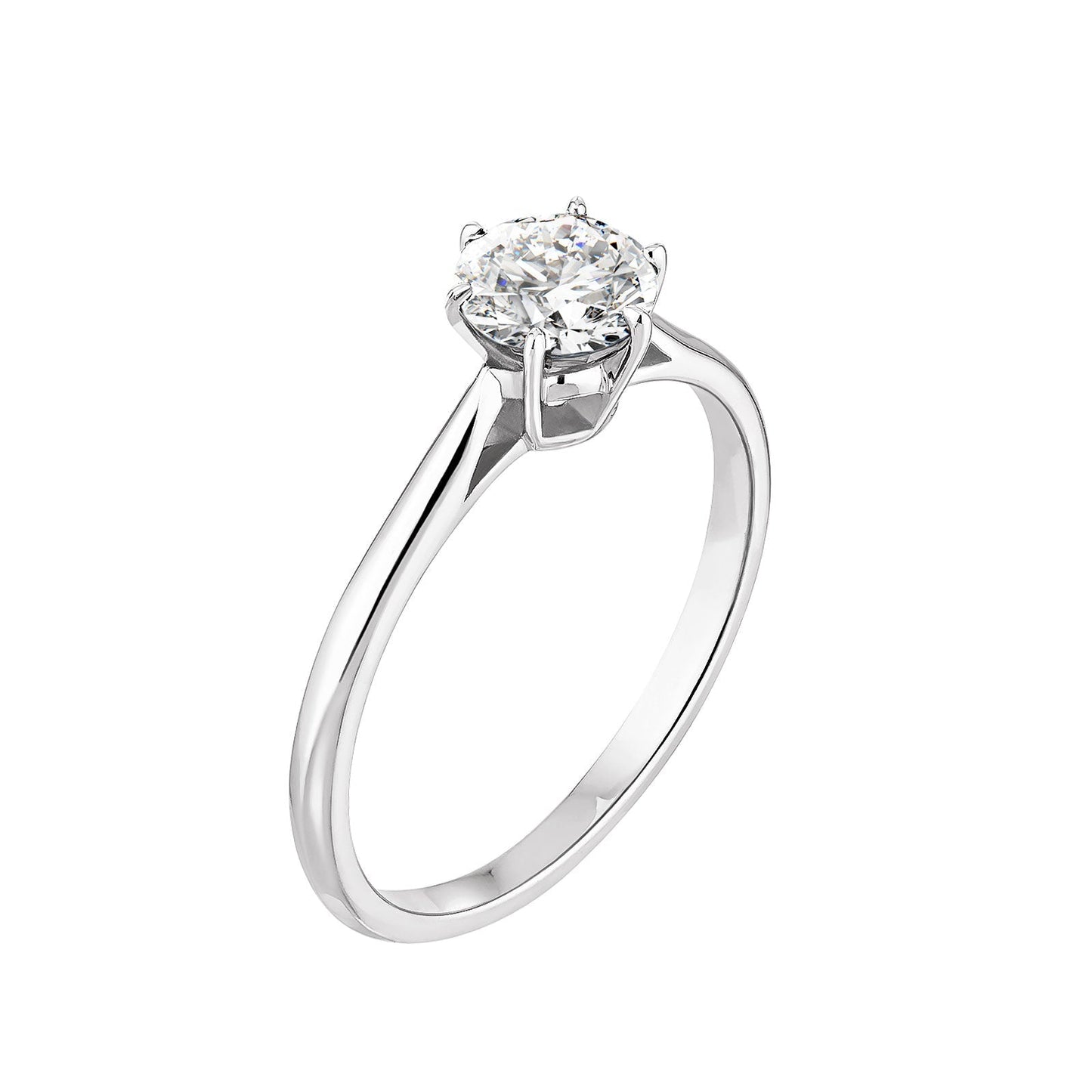 0.80 CT Round Shaped Moissanite Solitaire Engagement Ring 7