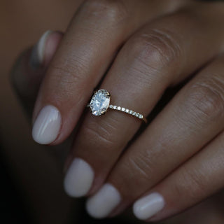 1.21 CT Oval Cut Pave CVD E/VS1 Diamond Engagement Ring 3