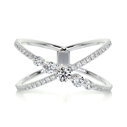 0.42 CT Round Criss Cross CVD EF/VVS Diamond Wedding Band 1