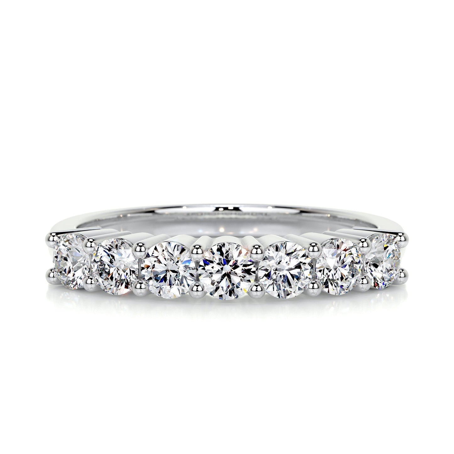 0.75 CT Round 7 Stones CVD EF/VVS Diamond Wedding Band 1