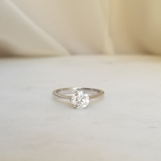 0.90 CT Round Solitaire CVD G/VS1 Diamond Engagement Ring 1