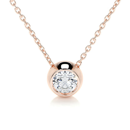 1.0 CT Round Bezel Solitaire CVD F/VS Diamond Necklace 11