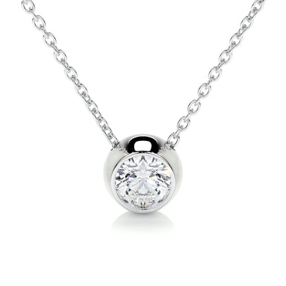 1.0 CT Round Bezel Solitaire CVD F/VS Diamond Necklace 2