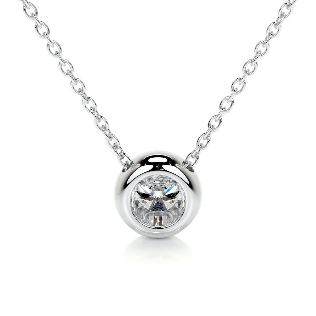 1.0 CT Round Bezel Solitaire CVD F/VS Diamond Necklace 1