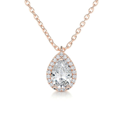 1.50 CT Pear Halo CVD F/VS Diamond Necklace 8