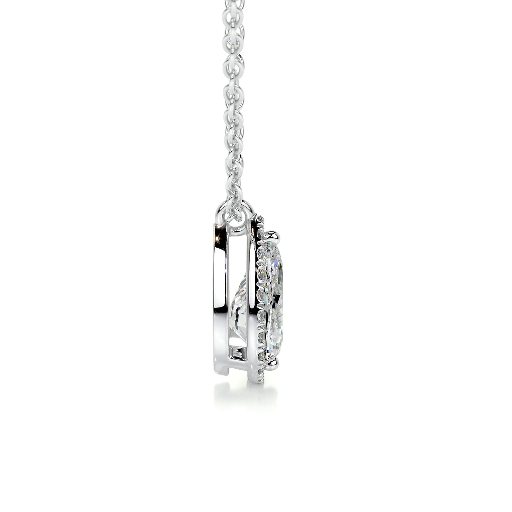 1.50 CT Pear Halo CVD F/VS Diamond Necklace 3