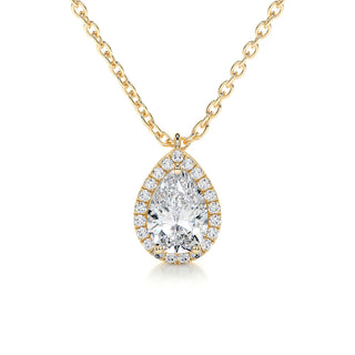 1.50 CT Pear Halo CVD F/VS Diamond Necklace 5