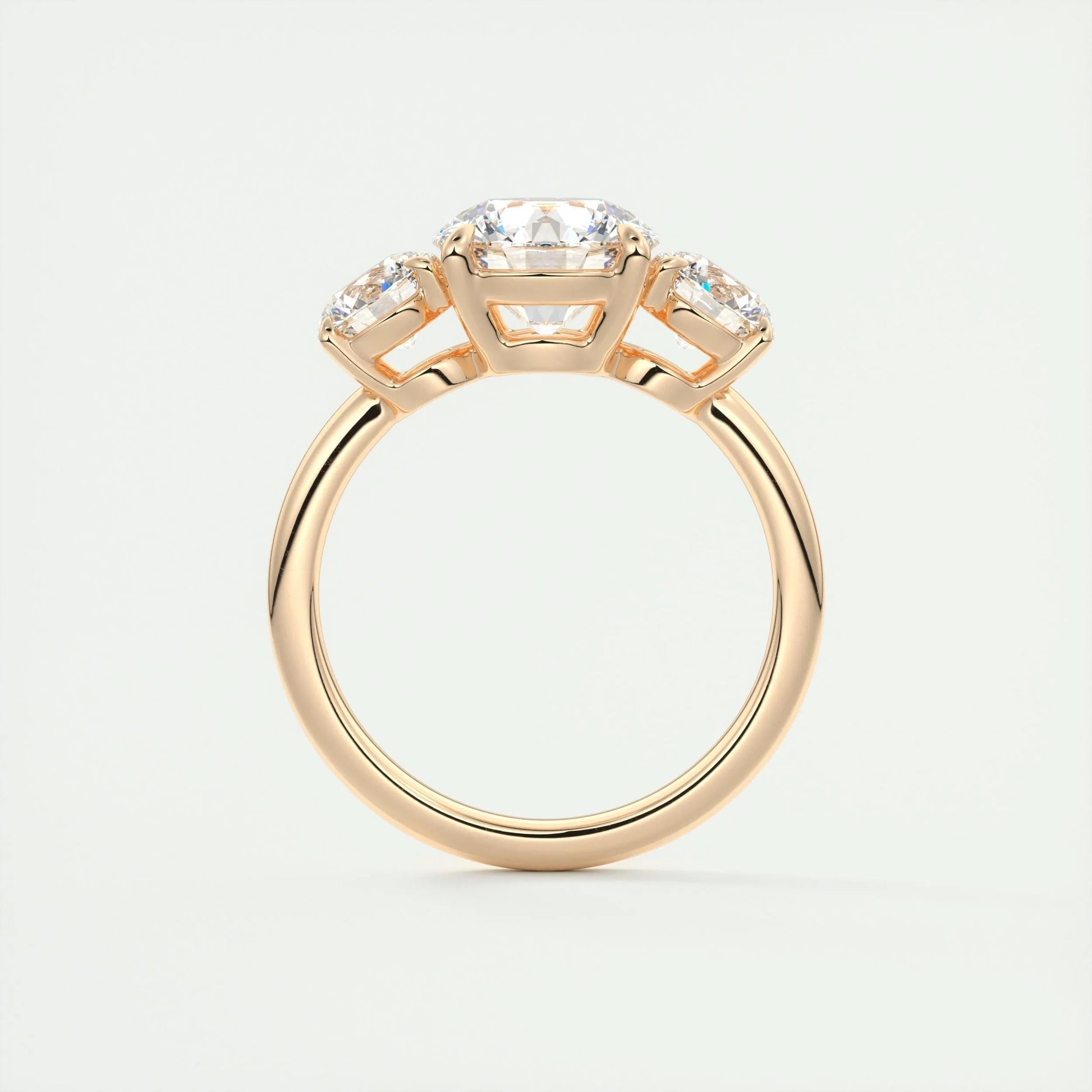 2 CT Round Three Stone CVD F/VS1 Diamond Engagement Ring 21